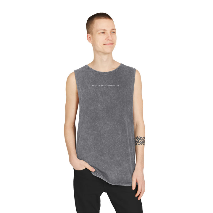 Men's Gym Tank Top - Melancholic Stonewash Design